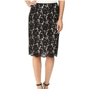 Vince Camuto Black Lace Pencil Skirt